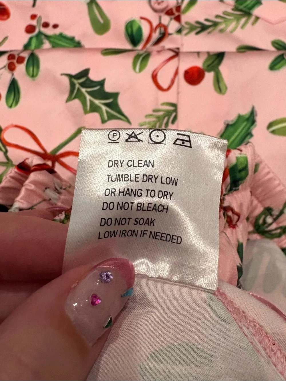 Ivy City Co Little Girl Pink Christmas Feather Cuff Pajamas - Size 6-7T